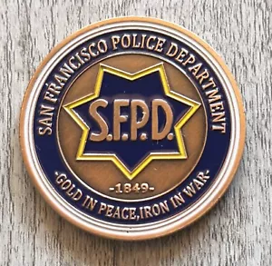 San Francisco SFPD POLIZIA DIPARTIMENTO Moneta Sfida Bronzata FINITURA, Nuova! - Foto 1 di 4
