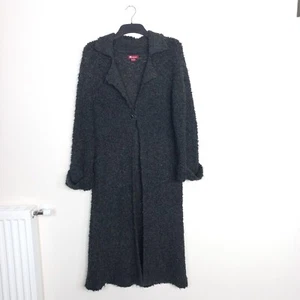Monsoon Long Wool Blend Designer Long Sleeved Cardigan Jacket UK 10 Lagenlook - Picture 1 of 12