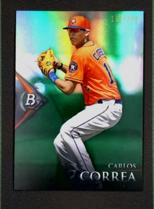 2014 Bowman Platinum Carlos Correa GREEN REFRACTOR Parallel #d /399 Prospect - Picture 1 of 3