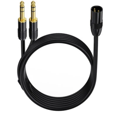 XLR to Dual 6.35mm 1/4'' TRS Stereo Audio Splitter Cable | Male to Female | 3m - Image 1 of 4