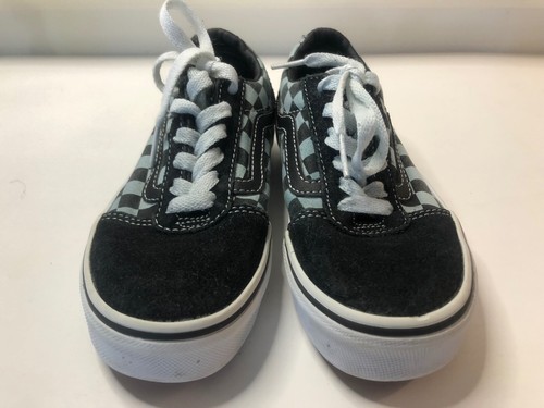 VANS Lacci in pelle scamosciata a scacchi Van's Off The Wall USA taglia 12 0 nero blu chiaro