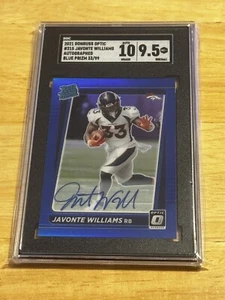 SGC 9.5 2021 Panini Donruss Javonte Williams Autografo Blu RC 33/99 #215 - Foto 1 di 2