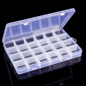 ❤ 24 Compartment Storage Box Jewellery Making Beads Case Container Plastic 19cm❤