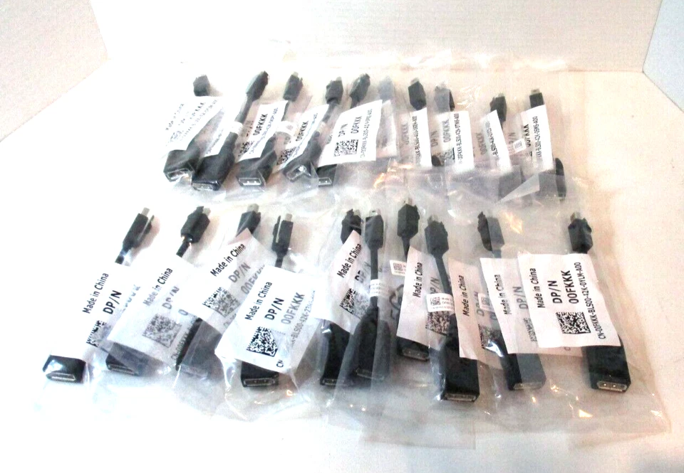 20X  NEW SEALED DELL 00FKKK Mini-Display Male to Display Female Adapter Cables - Image 1 of 1