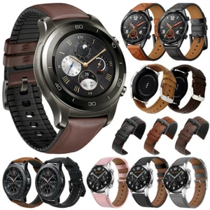 22mm Leather Watch Band Wrist Strap For TicWatch Pro 3 /GTX /S2 /E2 /Pro 2020 - Picture 1 of 74