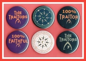 The Traitors / 6 Assorted 56mm Badges - Faithful - Picture 1 of 2
