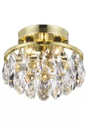 Elegant Lighting LD9805F10(872) Clara 3 Light 10"W Semi-Flush - Gold New - Image 1 of 2