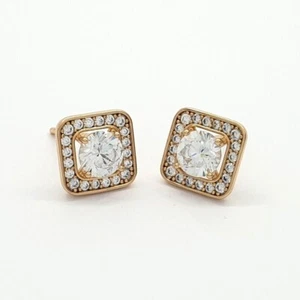 12 Wholesale Job Lot Bulk Earrings Gold Plated `Crystal Cubic Gift Bridal Girl - Picture 1 of 11