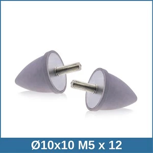 Graue Parabelpuffer Typ PD Ø10x10 M5x12 NK 55°Shore Stahl verzinkt - Picture 1 of 2