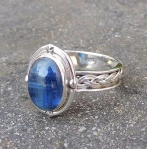 Kyanite Gemstone 925 Sterling Silver Ring Mother's Day Jewelry SE-833 - Picture 1 of 8
