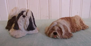 2 Vintage 1990'S Sandicast Shih Tzu Dog Figurine Sculpture - Picture 1 of 9