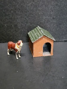 Antique Britains Ltd. Lead Dog Kennel & Dog Toy Figurine Circa 1930s Dog House - Picture 1 of 23