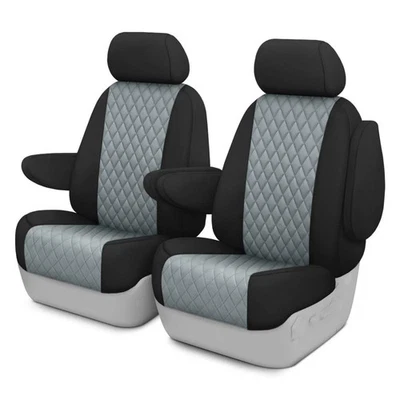 For Toyota Supra 87-92 Seat Cover Diamond Quilted 1st Row Black & Light Gray Foto 1 de 4