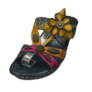 L'Artiste Spring Step Platform Wedge Sandals Artsy Boho Size 6 36 New Leather - Foto 1 di 14