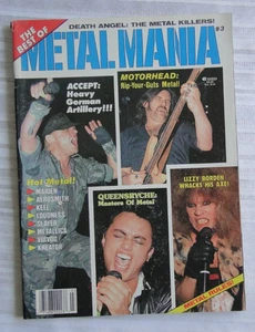 Vintage Magazine The Best of Metal Mania #3 Motorhead Accept Queensryche     157 - Picture 1 of 23