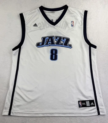 Camiseta Adidas Utah Jazz Deron Williams #8 NBA Hombres XXL Blanca Azul Y2k 2000s Malla  Foto 1 de 4