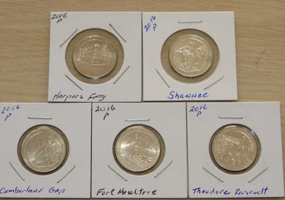 5-NP Quarters (11P1-5) Shawnee, Moultrie, Cumberland, Roosevelt, Harper Ferry - Image 1 of 4