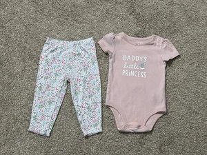 2pc Mauve Daddys Little Princess 12 Month Outfit - Picture 1 of 4