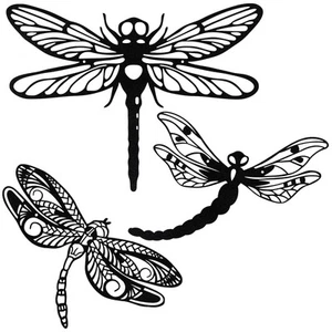 3 Pieces Metal Dragonfly Wall Decor Outdoor Dragonfly Garden Art Metal Indoor Ou - Picture 1 of 7