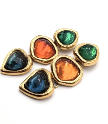 Vintage YSL Yves Saint Laurent Ohrclips / Ohrringe Gripoix Goossens Art.-Nr:2014 - Bild 1 von 4