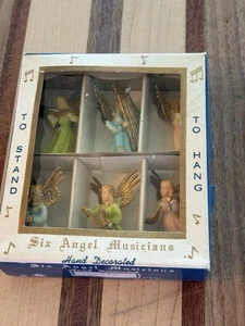 Vintage Six Angel Musicians Hang Or Stand Made In British Hong Kong. Music - Picture 1 of 11
