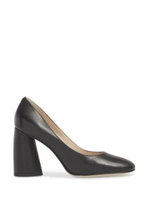 Louis Et Cie Black Leather Curved Heel Elegant Pumps  - Picture 1 of 9