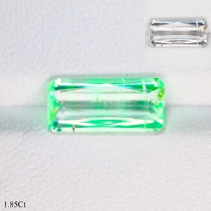 1.85Ct Rare Octagan 12.9X5.8 MM White to Neon Green Mexican Natural HYALITE OPAL - Picture 1 of 5