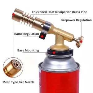 Butane Torch with Adjustable Flame for Culinary Use and Outdoor BBQ Cooking - Picture 1 of 8