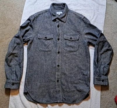 Steven Alan Men’s Shirt Medium Gray Blue Wool/Linen/Silk/Nylon Tweed USA - Image 1 of 4