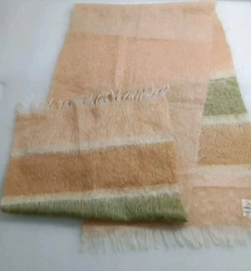 Unisex Pastel All Mohair Pile Scarf Made In Scotland 17" Wide x 68" Long - Picture 1 of 6