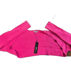 Suéter rosa encogido de hombros para mujer talla XL *NUEVO* - Imagen 1 de 1