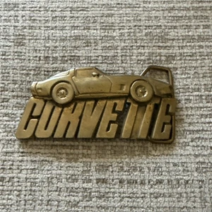 Vintage Corvette 1979 Belt Buckle Baron Buckle Solid Brass Spellout Car Club - Picture 1 of 4