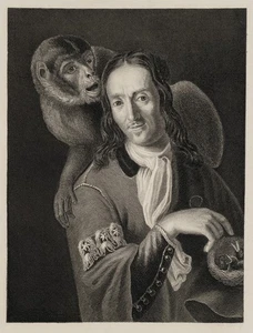 A. PAYNE (1812-1902), Porträt des Salvator Rosa, Stahlstich Barock Porträt - Bild 1 von 5