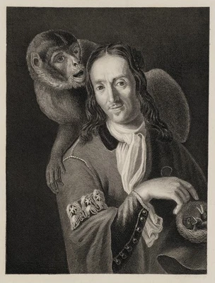 A. PAYNE (1812-1902), Porträt des Salvator Rosa, Stahlstich Barock Porträt - Bild 1 von 4