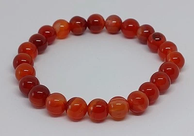 Naturstein Perlen Armband Red Strips Agate 8mm Halbedelstein/Schmucksteinperlen - Bild 1 von 4