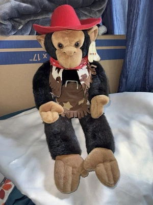  Aurora Cowgirl Monkey Plush 20” w/ Tag – Vintage Western Sheriff Stuffed Animal - Image 1 of 4