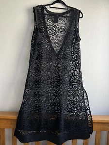 Taking Shape Womens Dress Size Large Overthrow Lace Black Beach Sleeveless - Picture 1 of 9