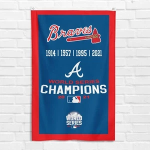 For Atlanta Braves Fans 3x5 ft Flag Baseball World Series Champions Banner - Picture 1 of 12