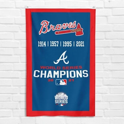 For Atlanta Braves Fans 3x5 ft Flag Baseball World Series Champions Banner - Image 1 of 4