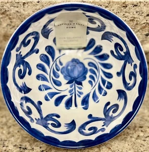 Artisan De Luxe Blue Rose Scroll MELAMINE Cereal Bowls Set Of 4 - Picture 1 of 2