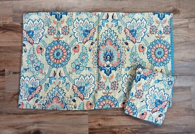 Waverly King Almohada Shams Castleford Capri Tostado Azul Rojo Alfombra Persa Ropa de Cama Foto 1 de 4