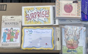 Vintage Invitation and Thank You Cards LOT, BBQ , Surprise, Birthday - Picture 1 of 4