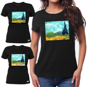 EAKS® Damen Girlie T-Shirt Motiv: "Vincent van Gogh - Weizenfeld mit Zypressen" - Bild 1 von 15