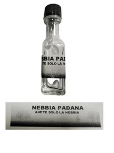 1 MINI BOTTIGLIA IN VETRO ALTA 9 CM NEBBIA PADANA 20ML CIRCA STAMPA ANTICATA - Imagen 1 de 2