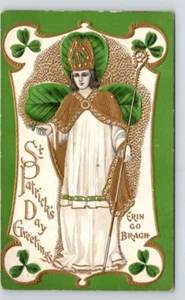 POSTAL SALUDOS DEL DÍA DE SAN PATRICK ERIN GO BRAGH EN RELIEVE - Imagen 1 de 2