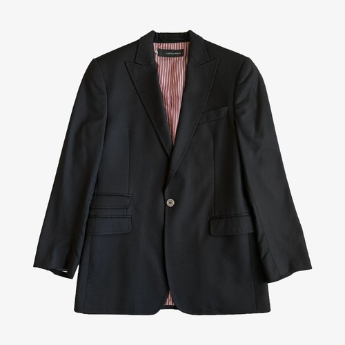 DSQUARED2 Cappotto sportivo nero misto lana cashmere con un pulsante