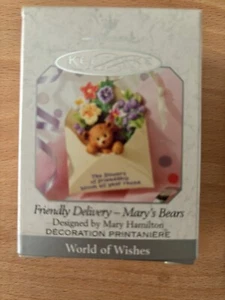 Hallmark Mary’s Bears World Of Wishes Friendly Delivery Ornament 1999 NEW - Picture 1 of 1