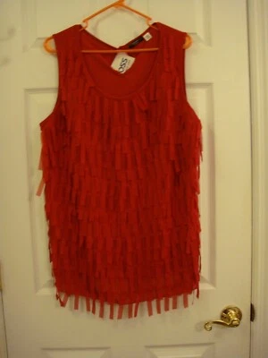 Top Cocomo para mujer rojo elegante con volantes en capas elástico sin mangas talla 18/20W NUEVO Foto 1 de 4