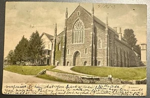 Antique 1907 Honesdale PA St John’s Catholic Church Postcard Postmarked - Picture 1 of 2