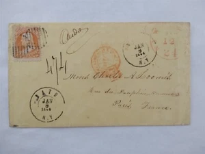 New York: Bath 1864 #71 Cover to Paris, France, Nice Markings - Bild 1 von 3